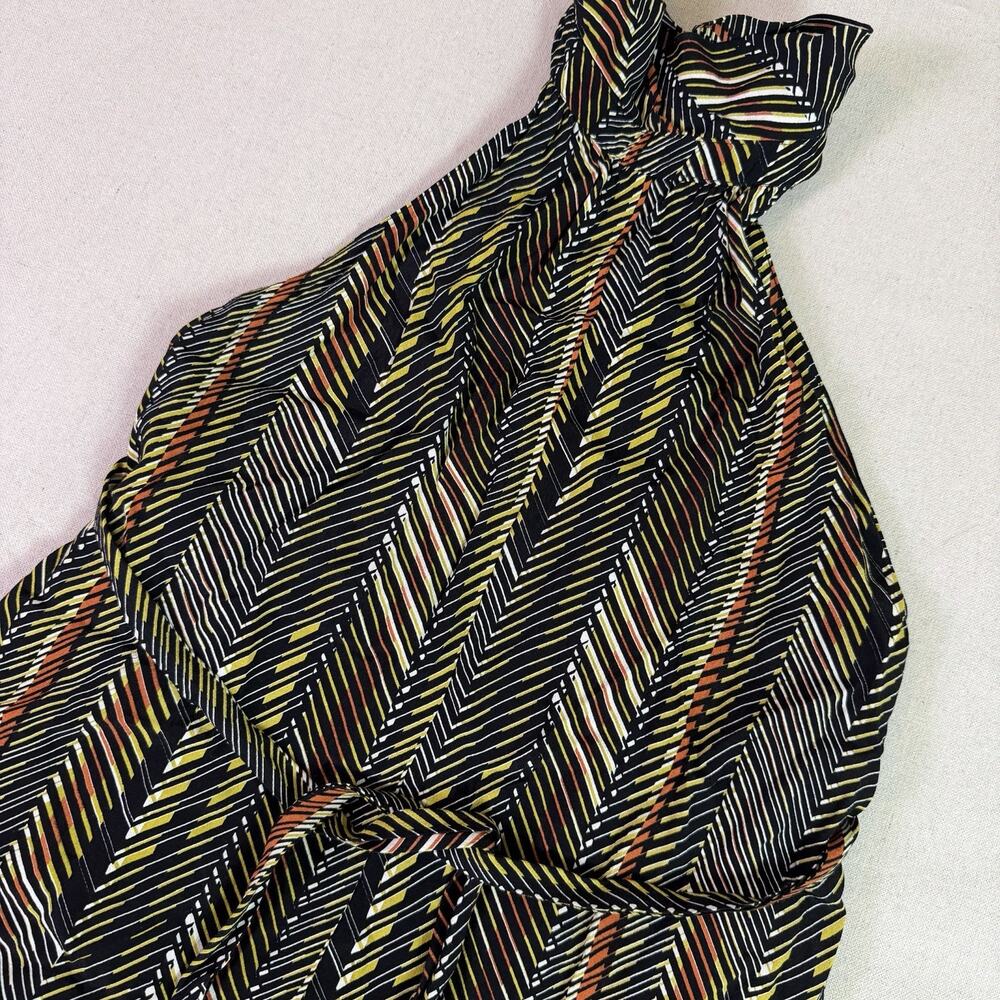 ASTR The Label High Neck Halter Backless Romper Women's M Chevron Boho Festival